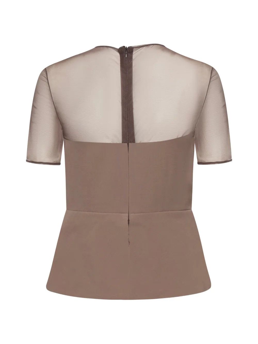  Nensi Dojaka Peplum Panelled Blouse - Brown 