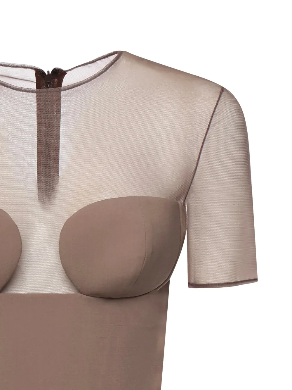  Nensi Dojaka Peplum Panelled Blouse - Brown 