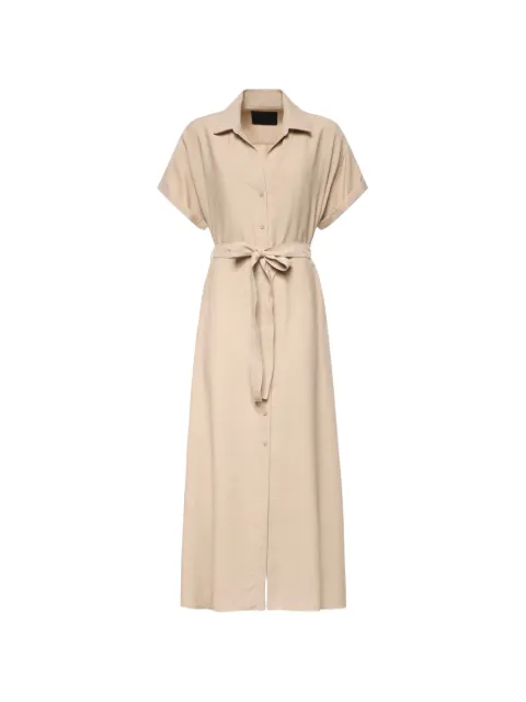 DONDUP gabardine belted maxi dress