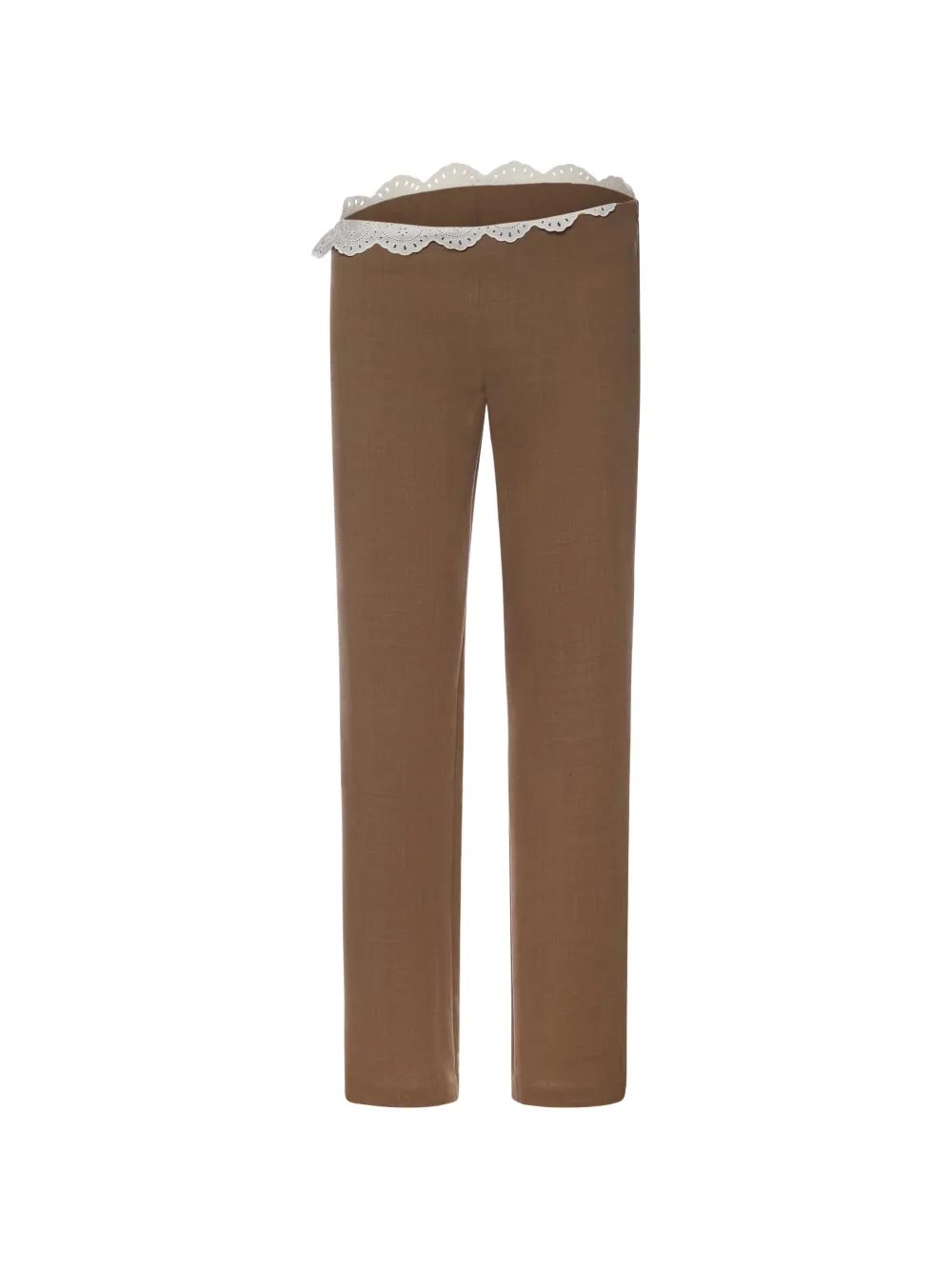 Magda Butrym lace-trim trousers - Marrone