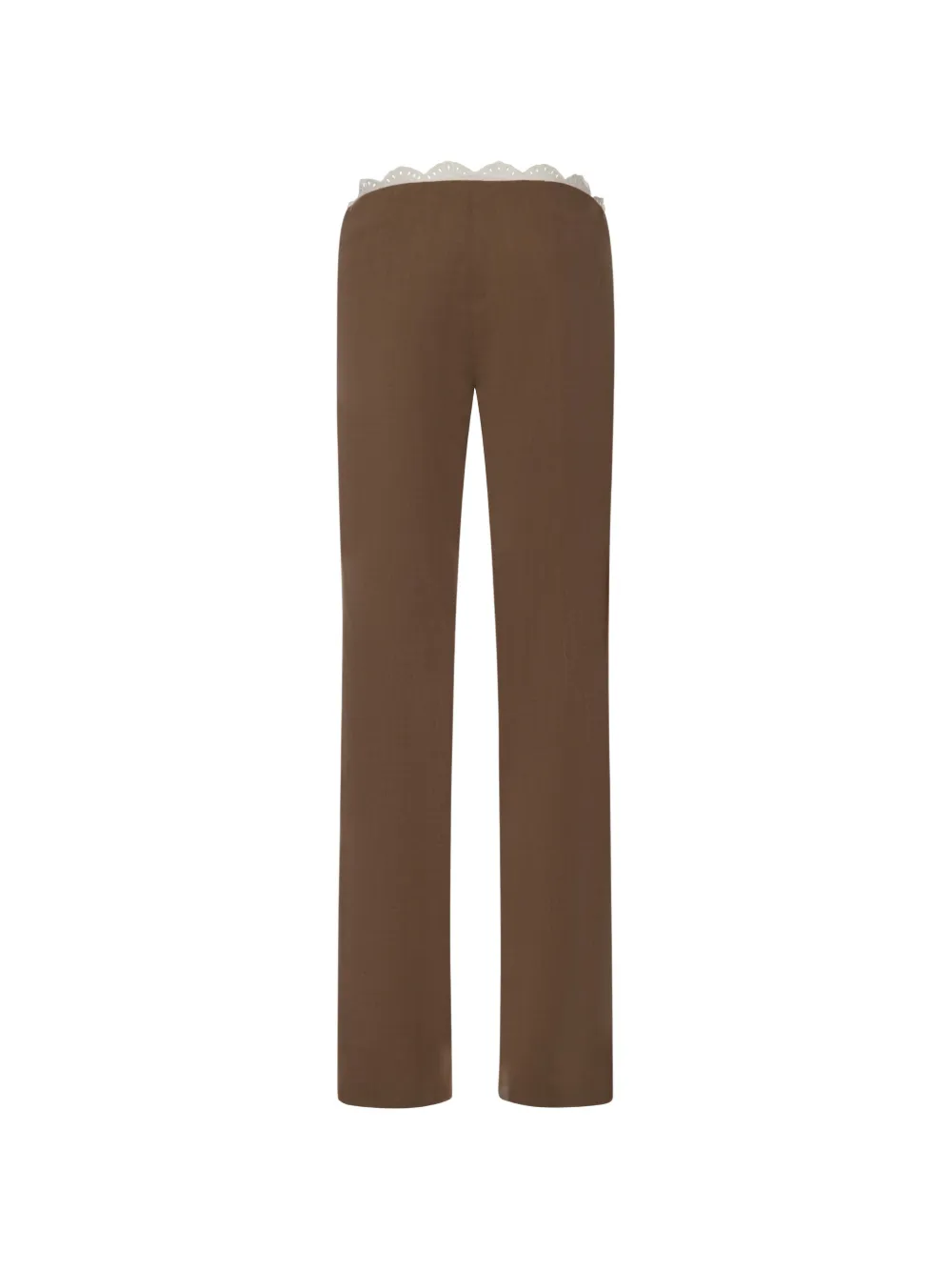  Magda Butrym Pantalones Con Ribete De Encaje - Marrón 