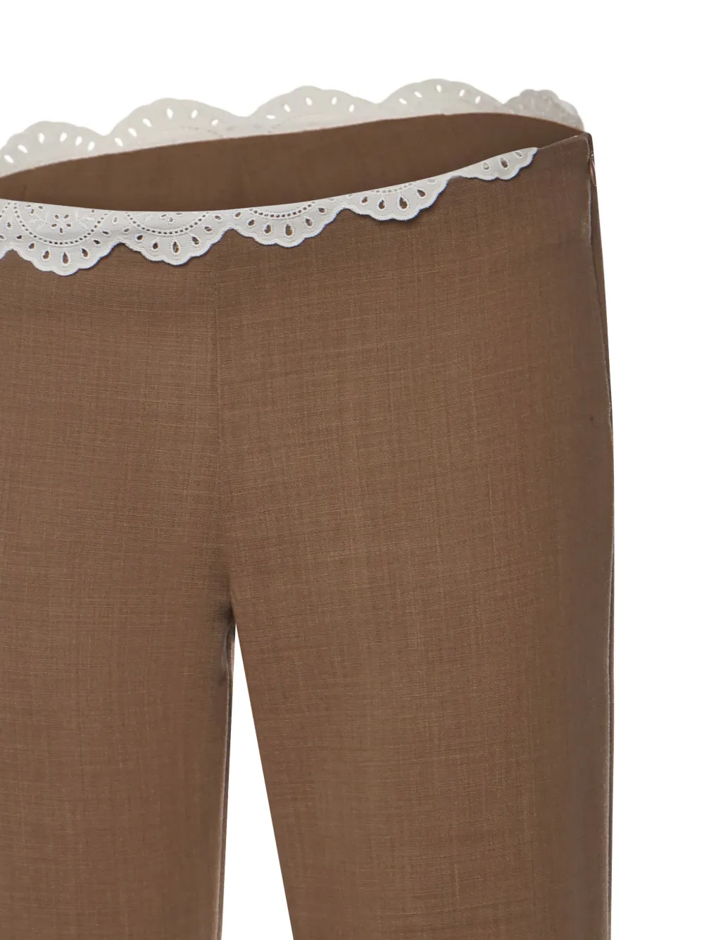 Magda Butrym Pantalones Con Ribete De Encaje - Marrón 