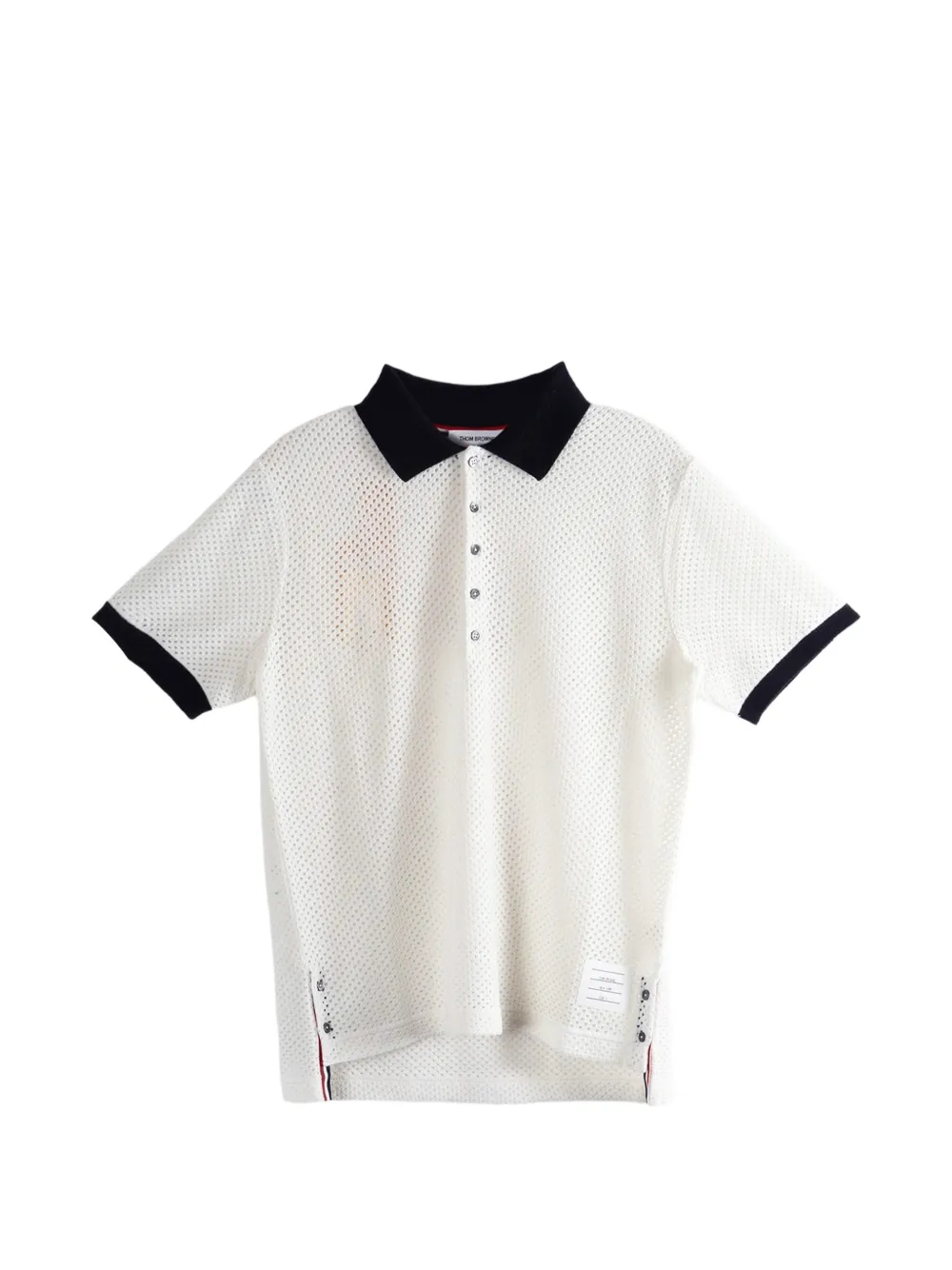 Thom Browne short-sleeve collar polo shirt - Bianco