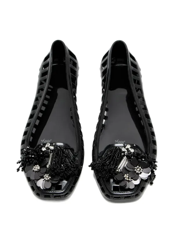 HEAVENLY JELLY ビーズ フラットシューズ | ブラック | FARFETCH JP