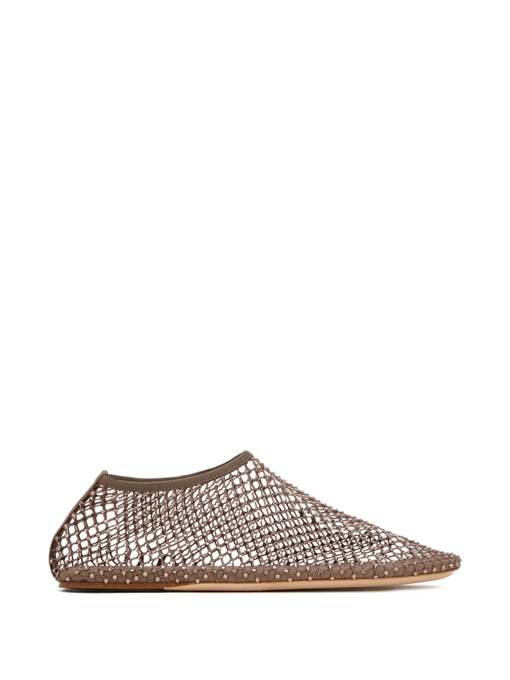 Christopher Esber net-embellished ballet flats - Marrone