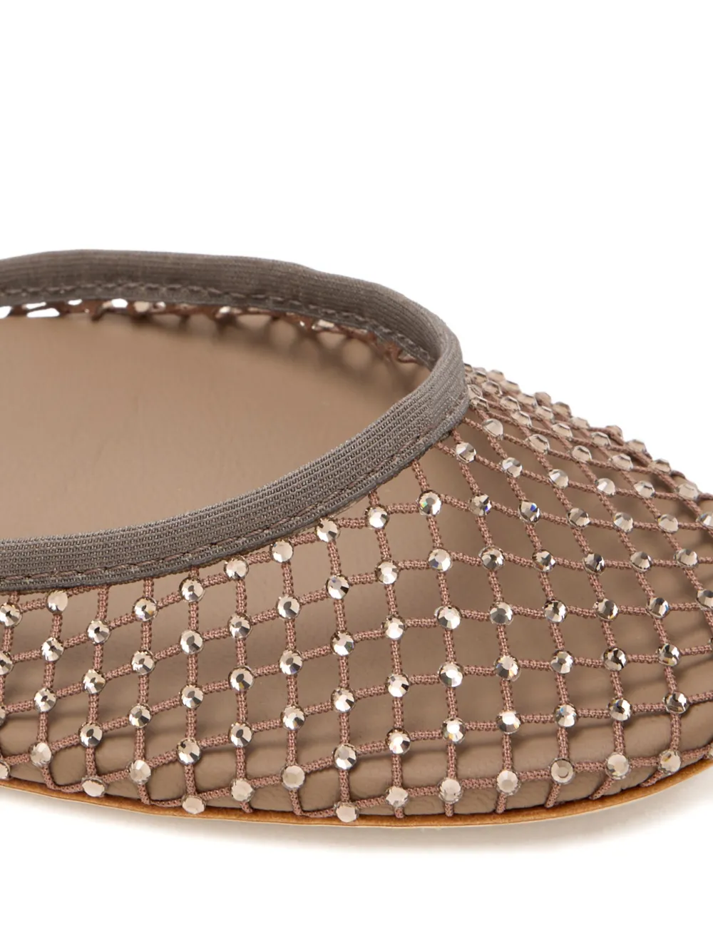 Christopher Esber ankle-strap embellished ballet flats Beige