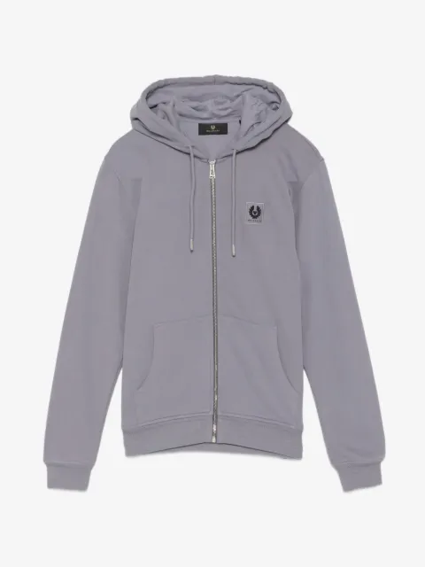 Belstaff hoodie con cierre y parches del logo
