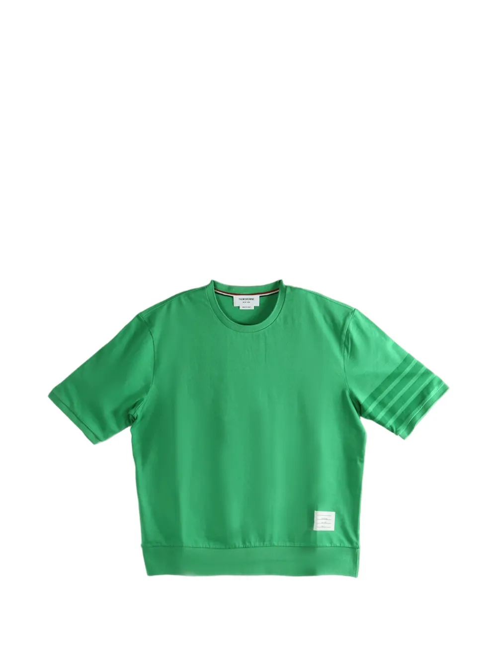 Thom Browne stripe-detail T-shirt - Verde