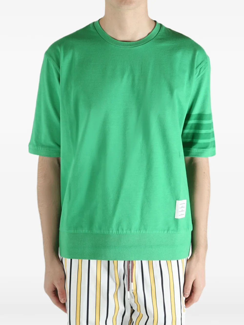 Thom Browne 4-Bar katoenen jersey T-shirt Groen