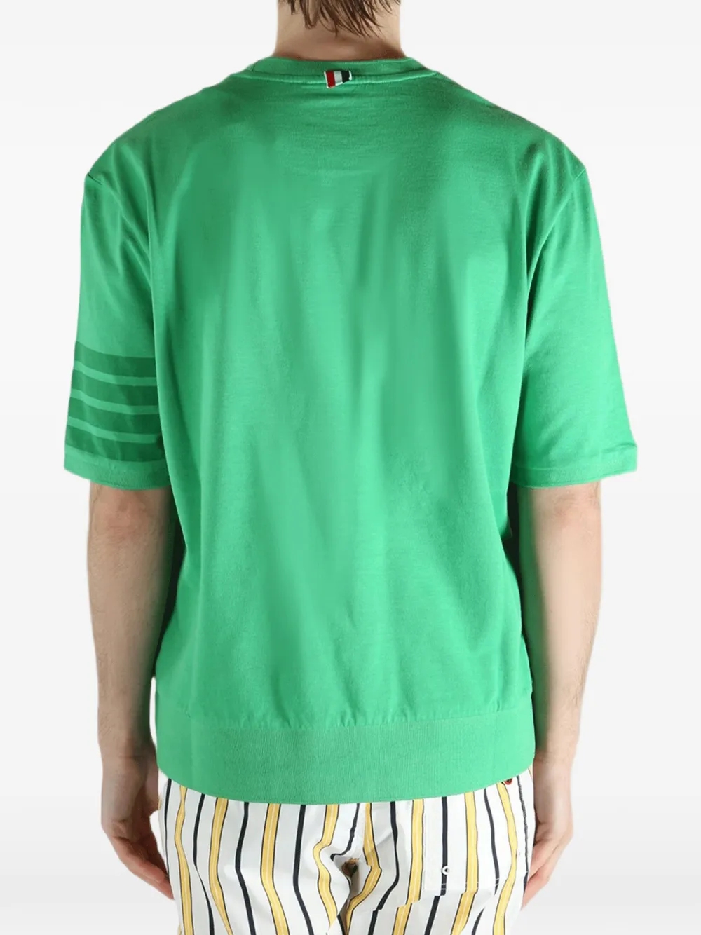 Thom Browne 4-Bar katoenen jersey T-shirt Groen