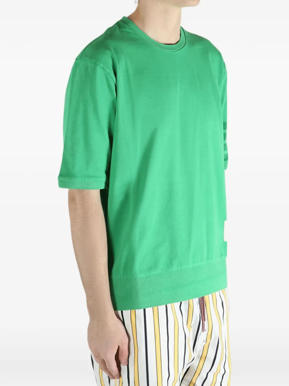 Thom Browne 4-Bar katoenen jersey T-shirt Groen