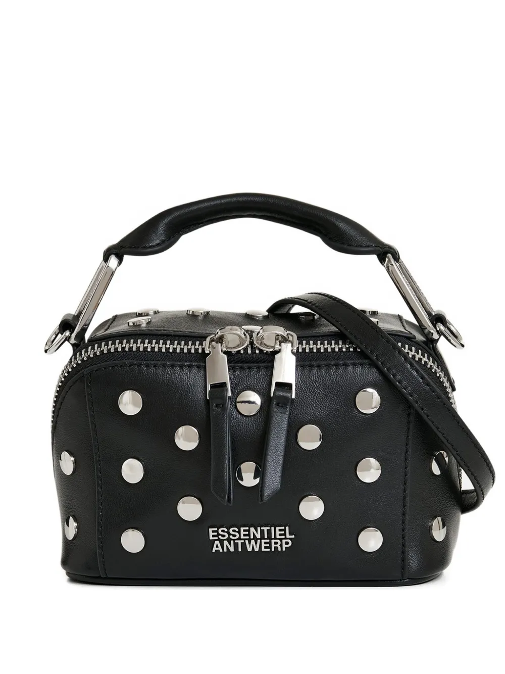 Essentiel Antwerp Bobb leather shoulder bag - Nero