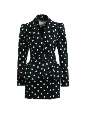 Nina Ricci ポルカドット ラッフルドレス | ブラック | FARFETCH JP