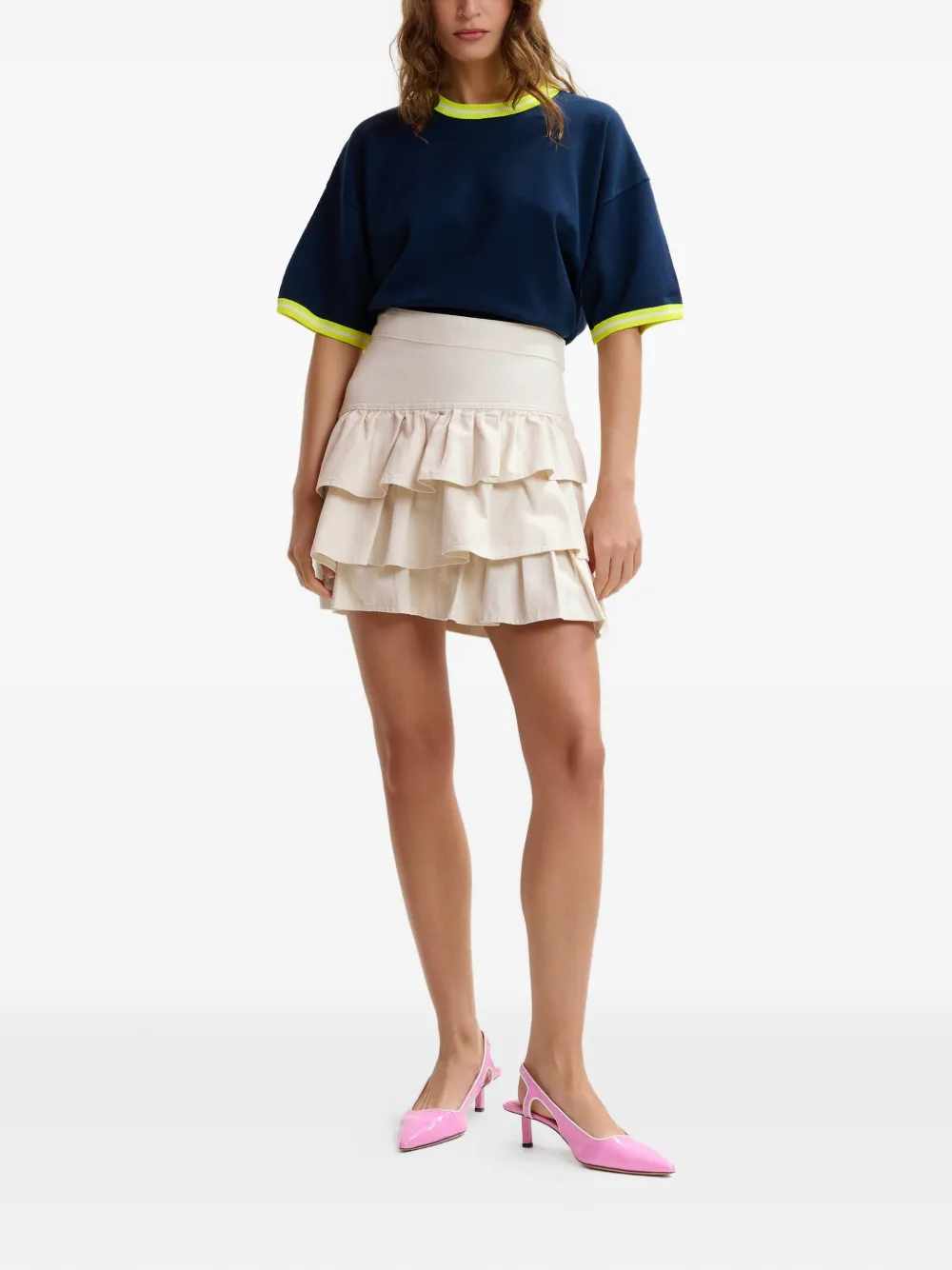 Essentiel Antwerp Mini-rok met ruches Beige