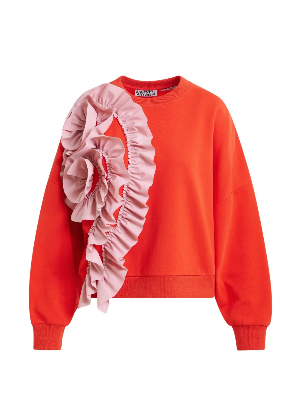 Essentiel Antwerp ruffle-trim sweatshirt - Rosso