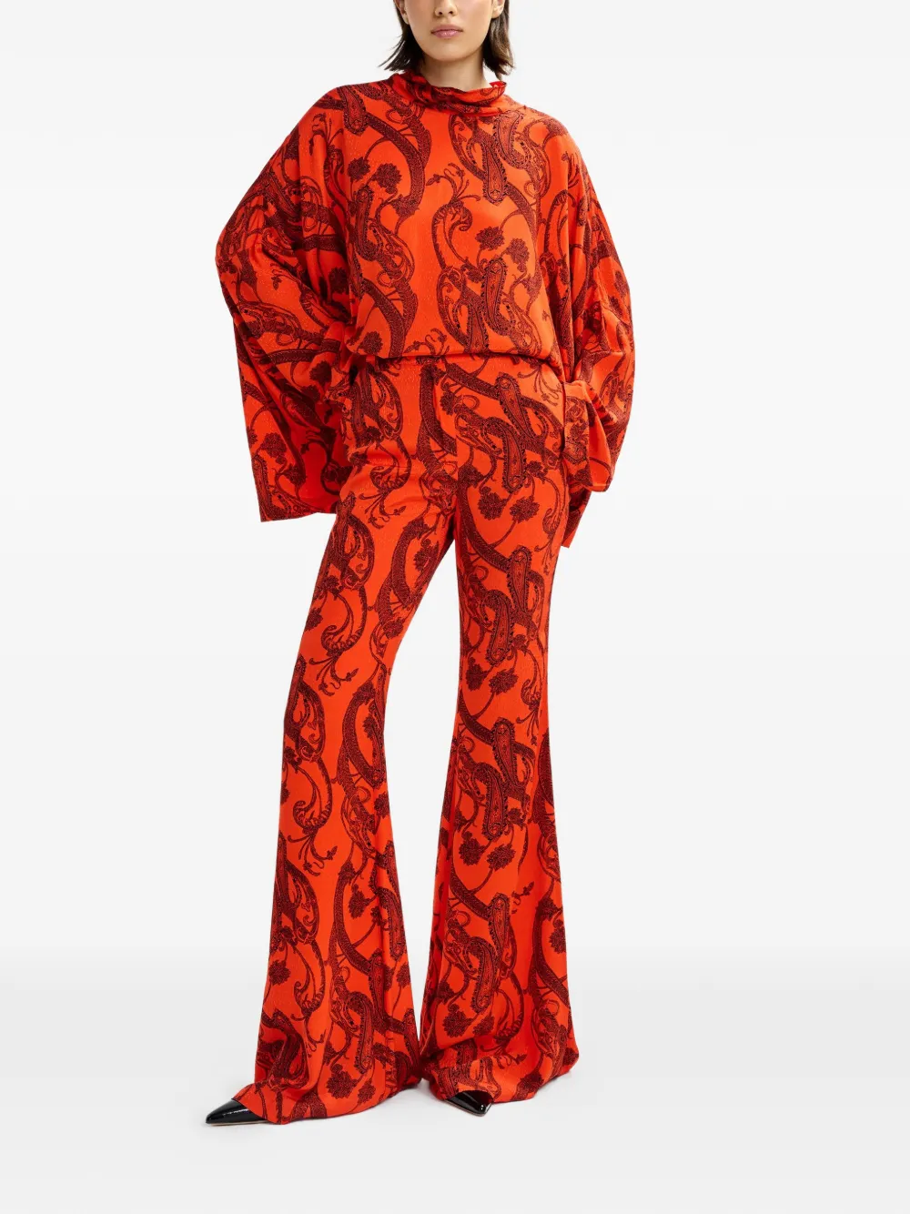  Essentiel Antwerp Paisley Flared Trousers - Orange 