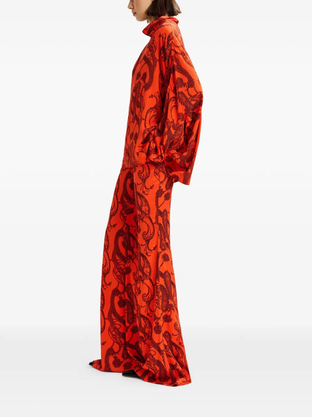  Essentiel Antwerp Paisley Flared Trousers - Orange 