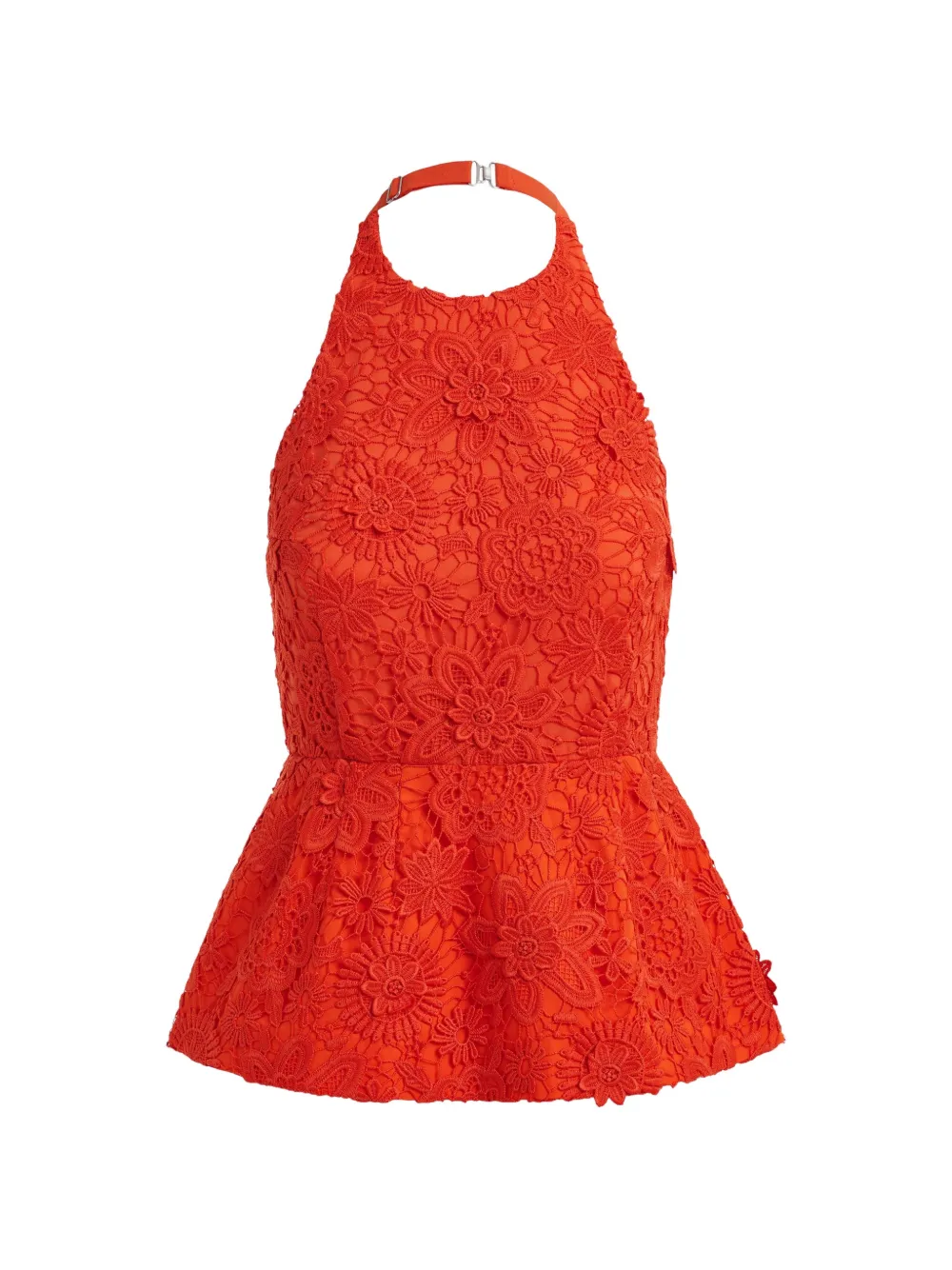 Essentiel Antwerp halterneck floral-lace top - Arancione