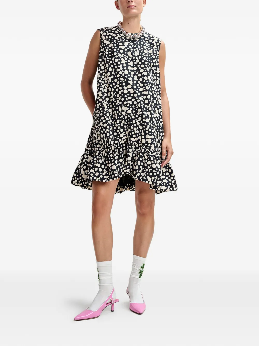  Essentiel Antwerp Open-back Ruffled Mini Dress - Black 