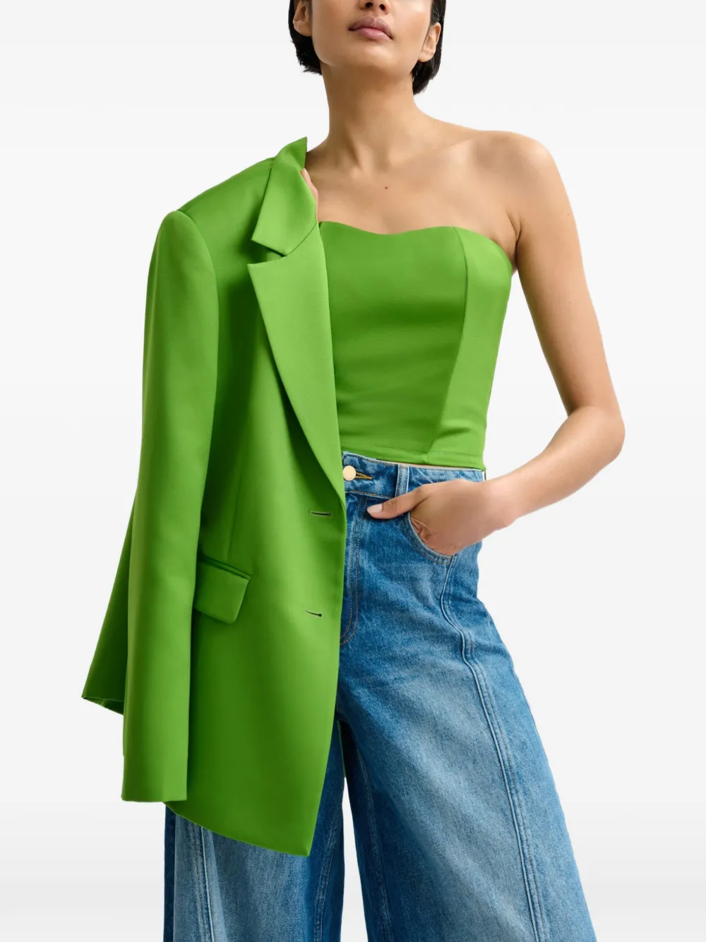  Essentiel Antwerp Smocked-back Tube Top - Green 