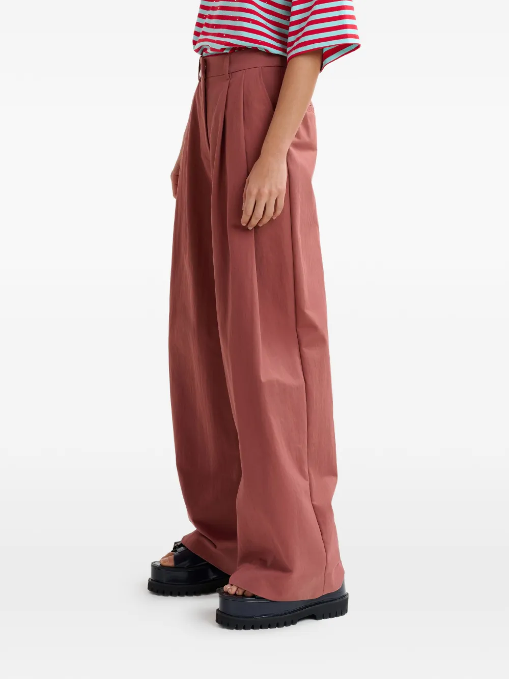  Essentiel Antwerp Pleated Trousers - Orange 