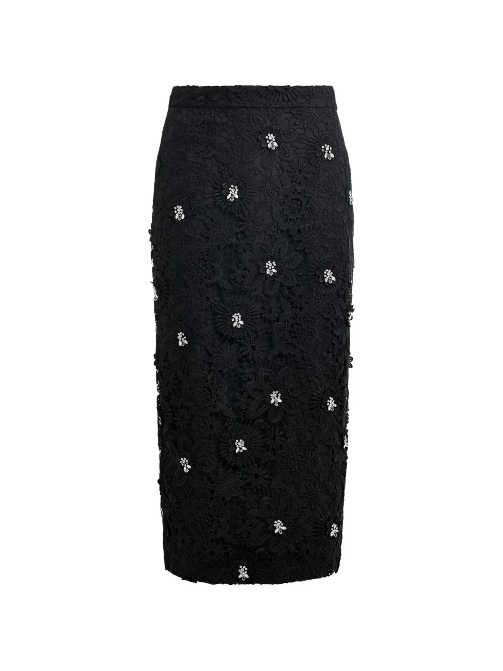 Essentiel Antwerp floral-lace midi straight skirt - Nero
