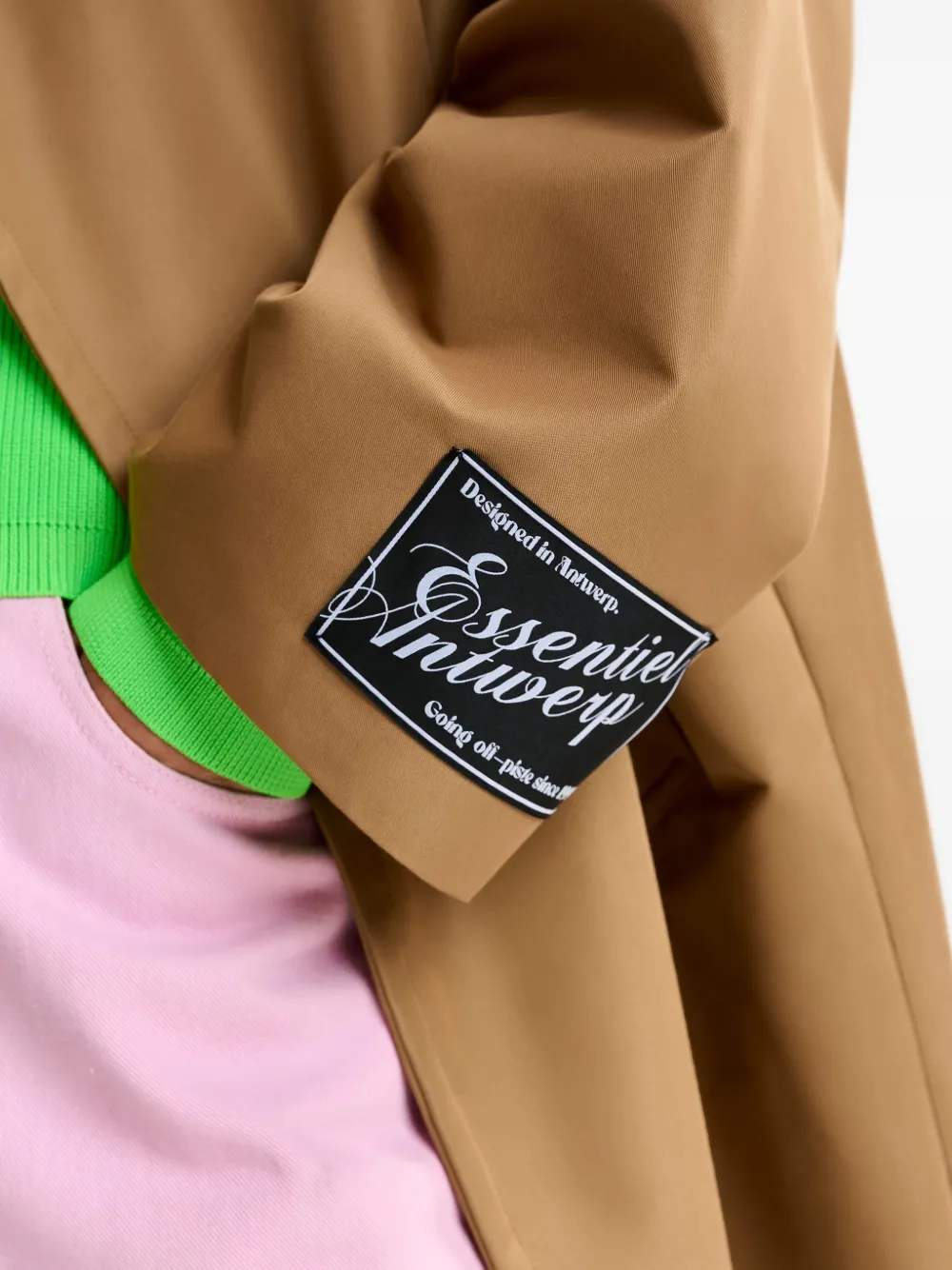 Logo-Patch Double-Breasted Coat