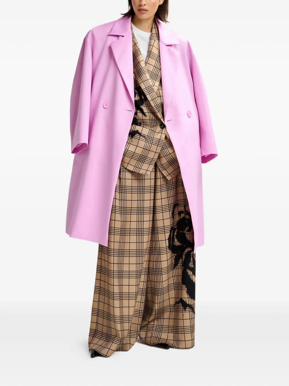 Essentiel Antwerp Notched-lapel Double-breasted Coat - Pink 