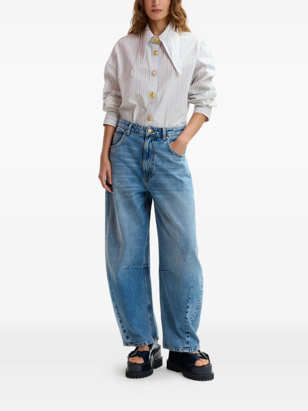  Essentiel Antwerp Studded-pocket Jeans - Blue 