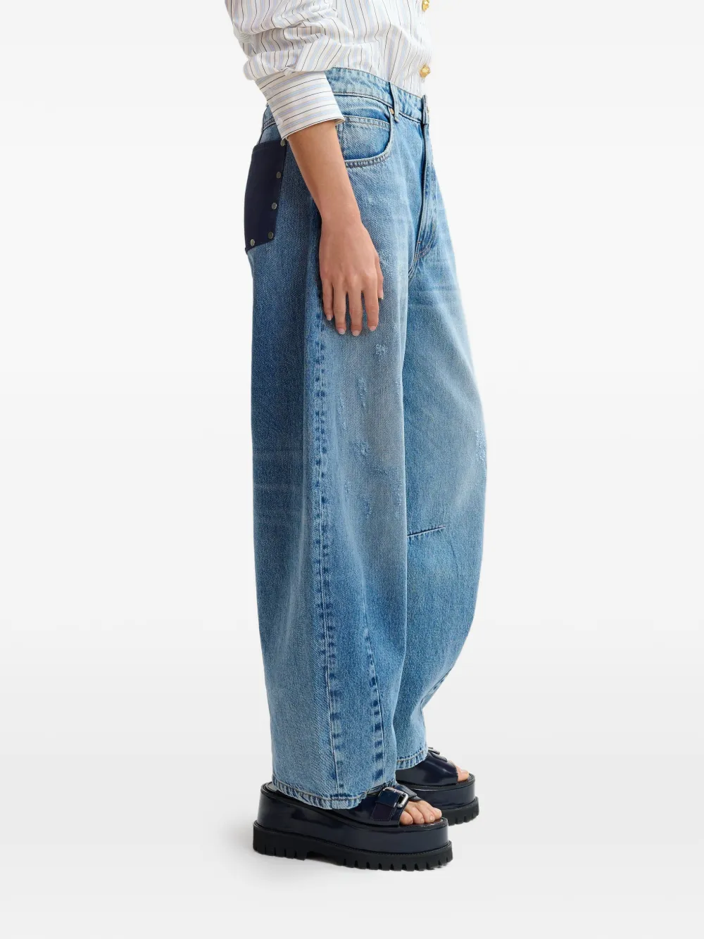Essentiel Antwerp Jeans met studs en zak Blauw