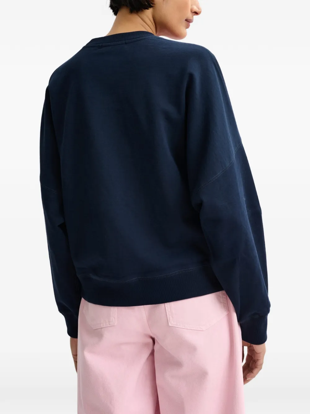 Flower-Pattern Sequin-Embellishment Sweatshirt