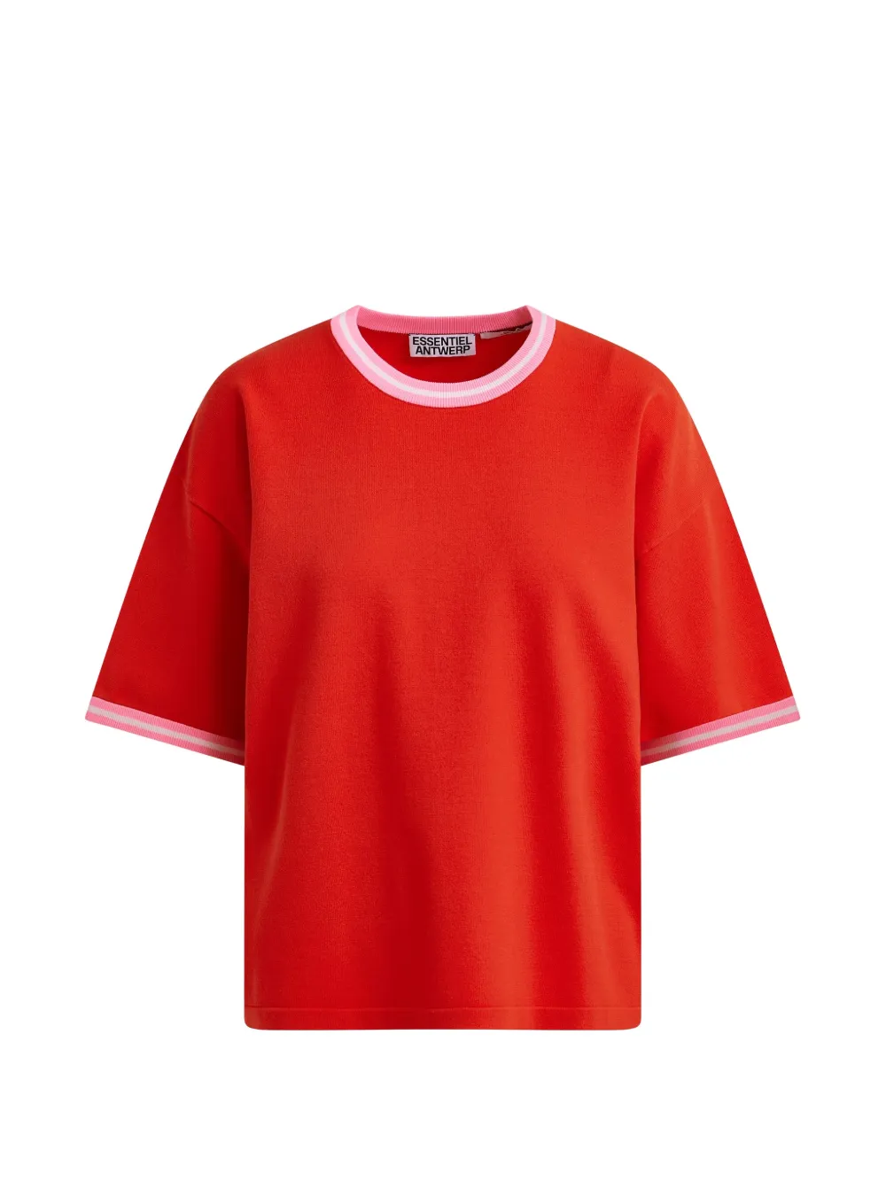 Essentiel Antwerp contrast-trim T-shirt - Rosso