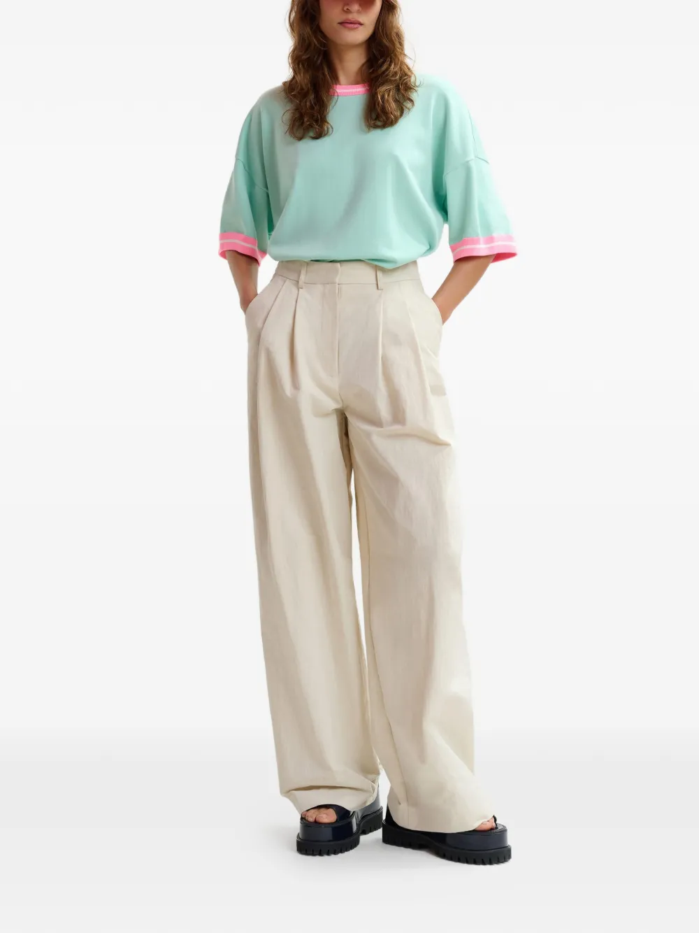Jazmine Belt-Loop Pleated Trousers
