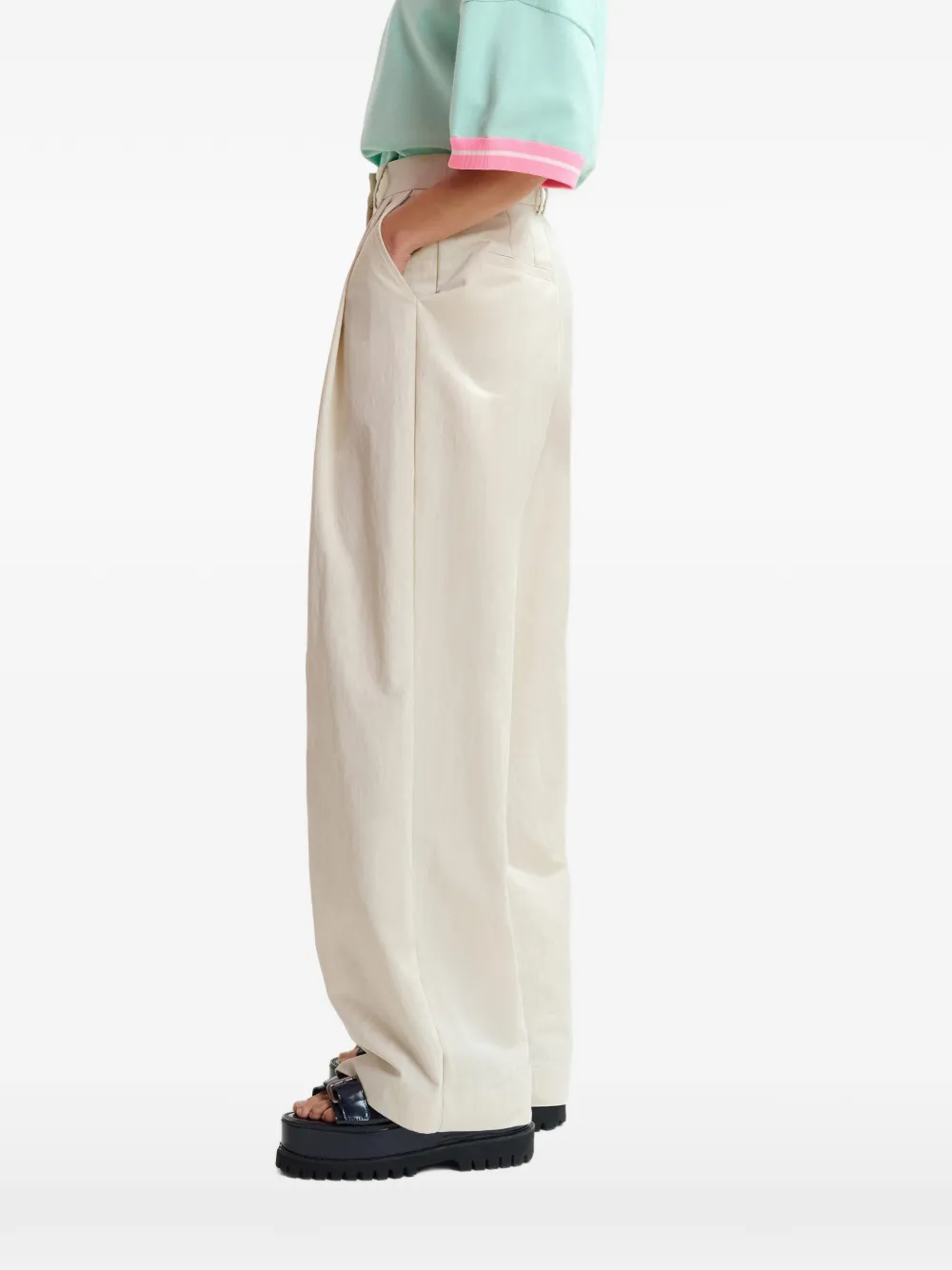 Jazmine Belt-Loop Pleated Trousers