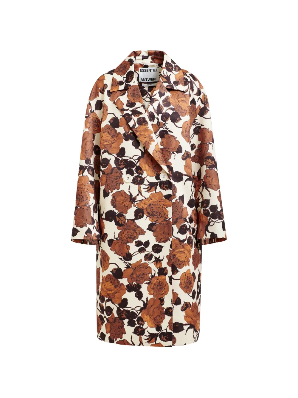 Essentiel Antwerp Cappotto Junta doppiopetto a fiori - Toni neutri