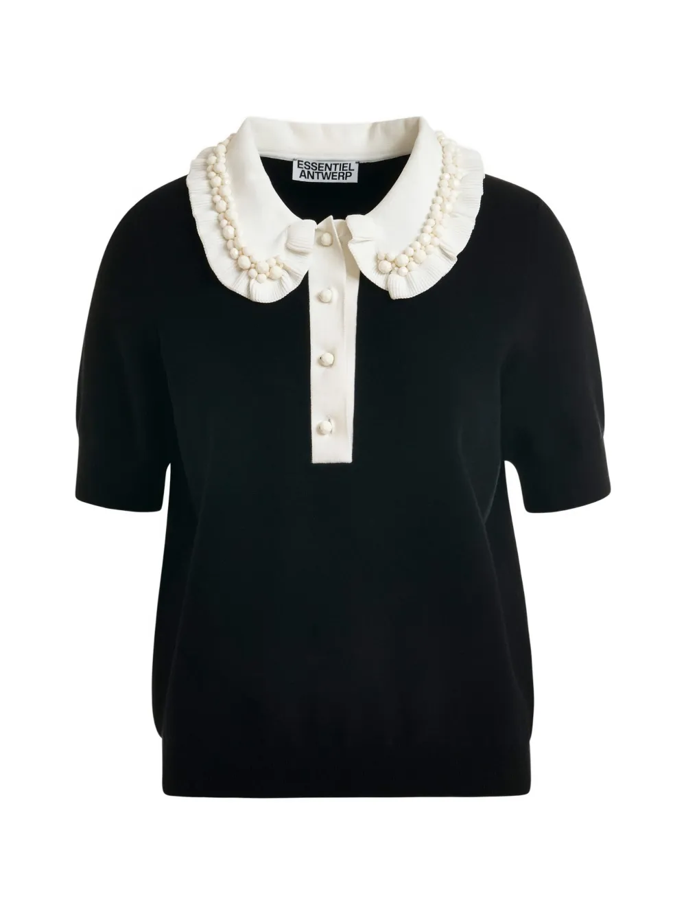 Essentiel Antwerp Polo Jewelry con ruches - Nero