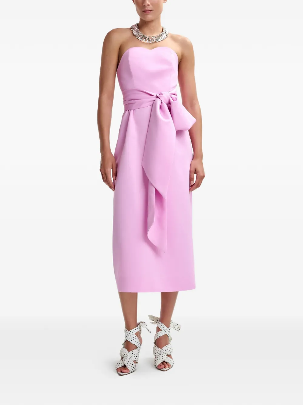 Essentiel Antwerp Juror mouwloze midi-jurk met ceintuur Roze