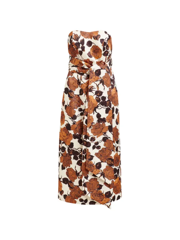 brown dress boohoo Baltic Born Womens Luciana Maxi Dress | Brown Floral main image 0