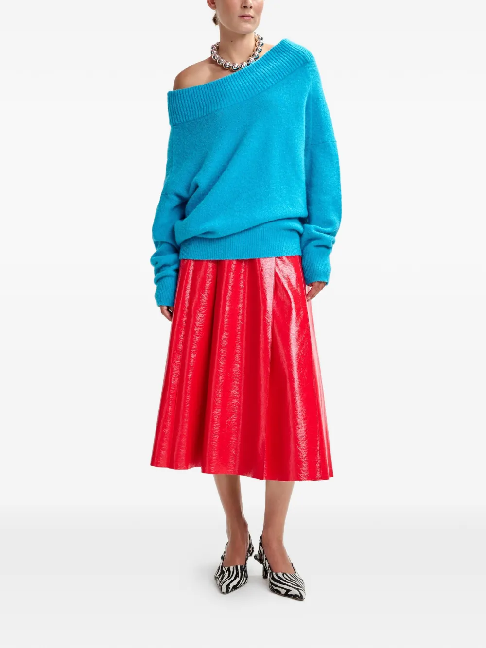 Off-Shoulder Ribbed Sweater