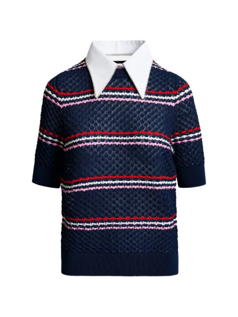 Essentiel Antwerp top tejido con cuello de strass