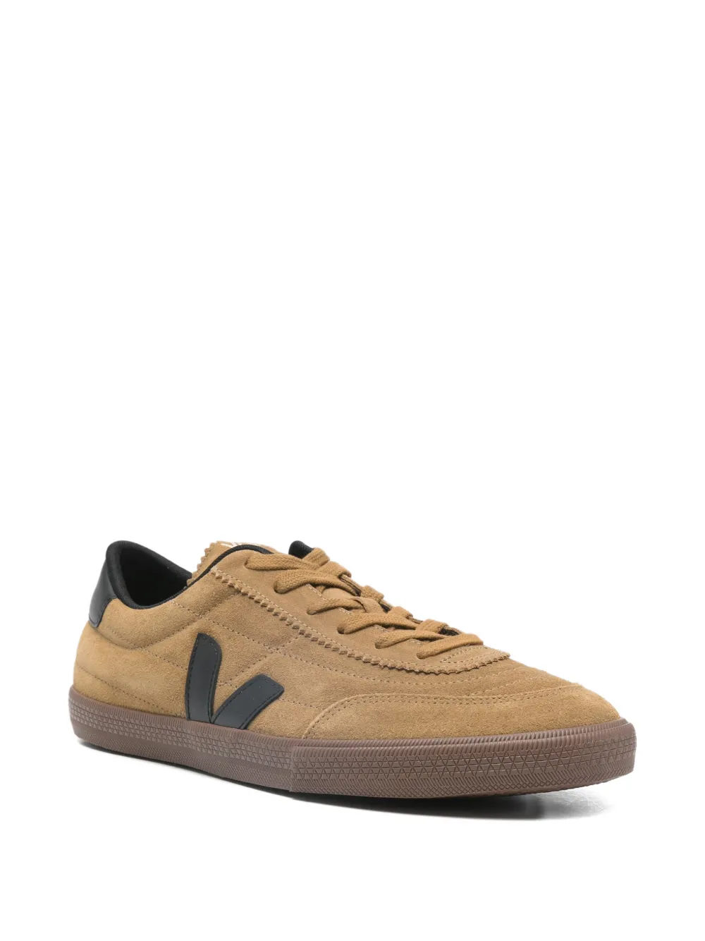 VEJA Panenka suède sneakers met vlakken en logo Bruin