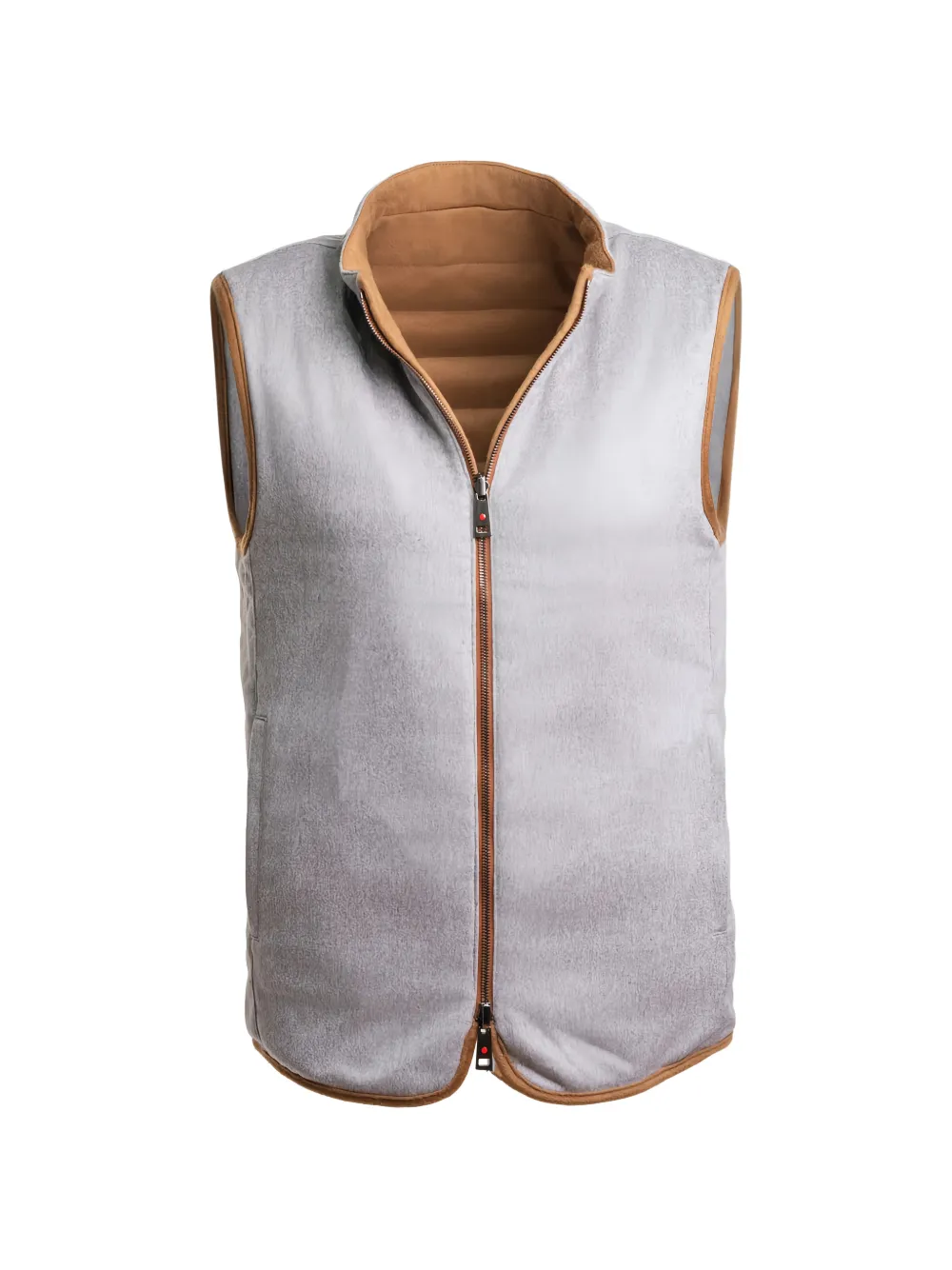  Kiton Reversible Quilted Vest - Brown 
