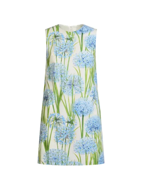 Oscar de la Renta Vestido curto floral sem mangas