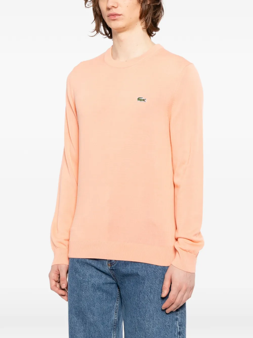  Lacoste Pull à Patch Logo - Orange 