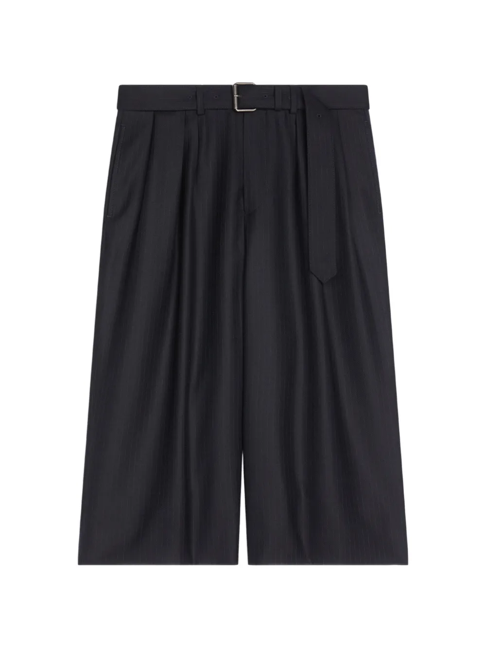 DRIES VAN NOTEN belted light wool shorts - Blu