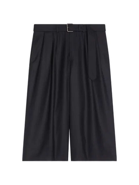 DRIES VAN NOTEN belted light wool shorts