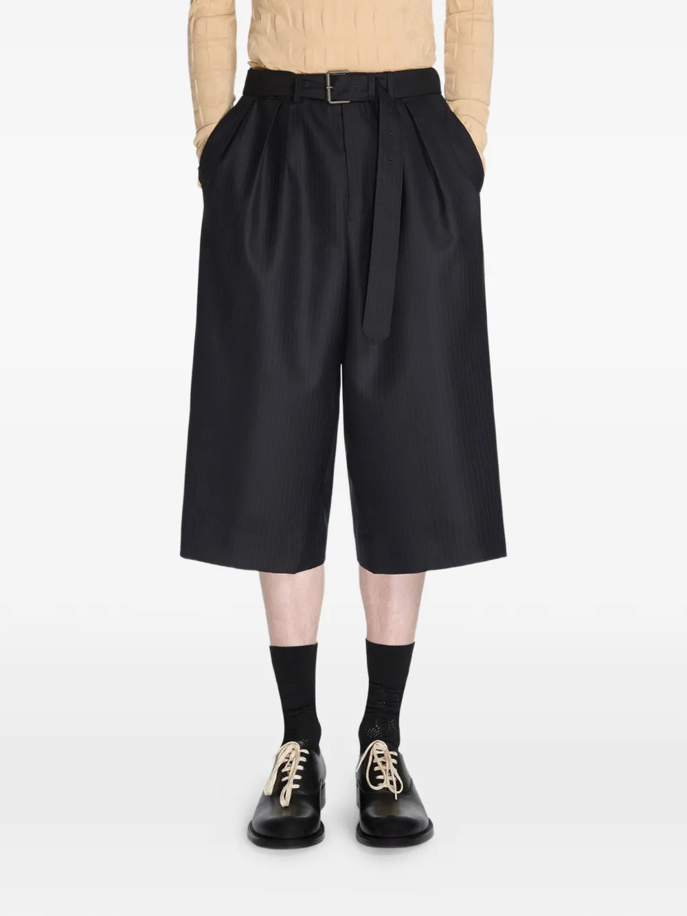 DRIES VAN NOTEN ベルテッド ショートパンツ | ブルー | FARFETCH JP
