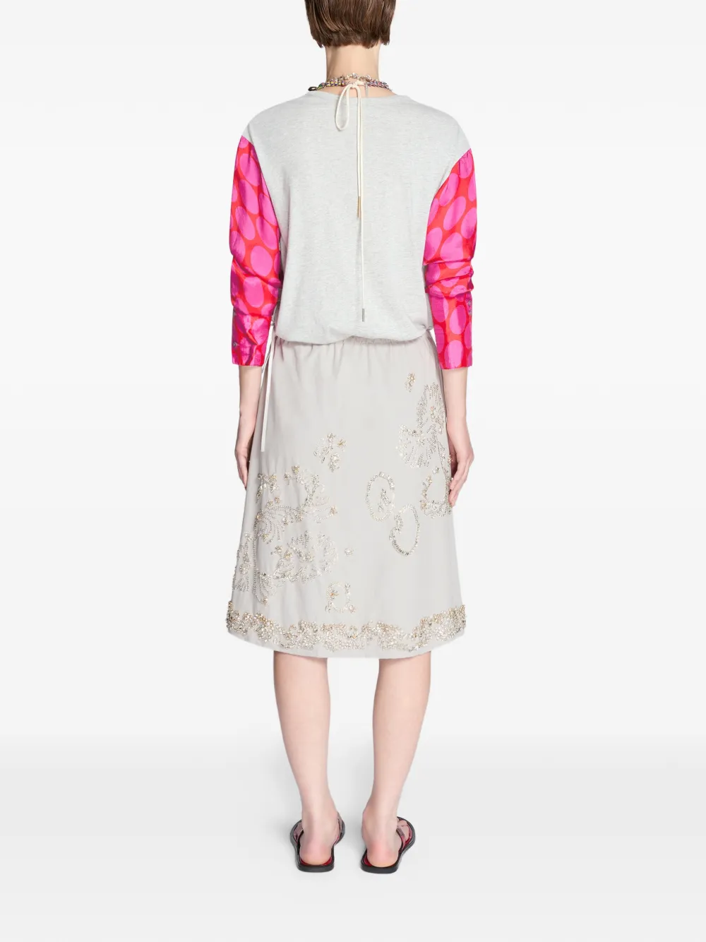DRIES VAN NOTEN T-shirt met contrasterende mouwen Grijs
