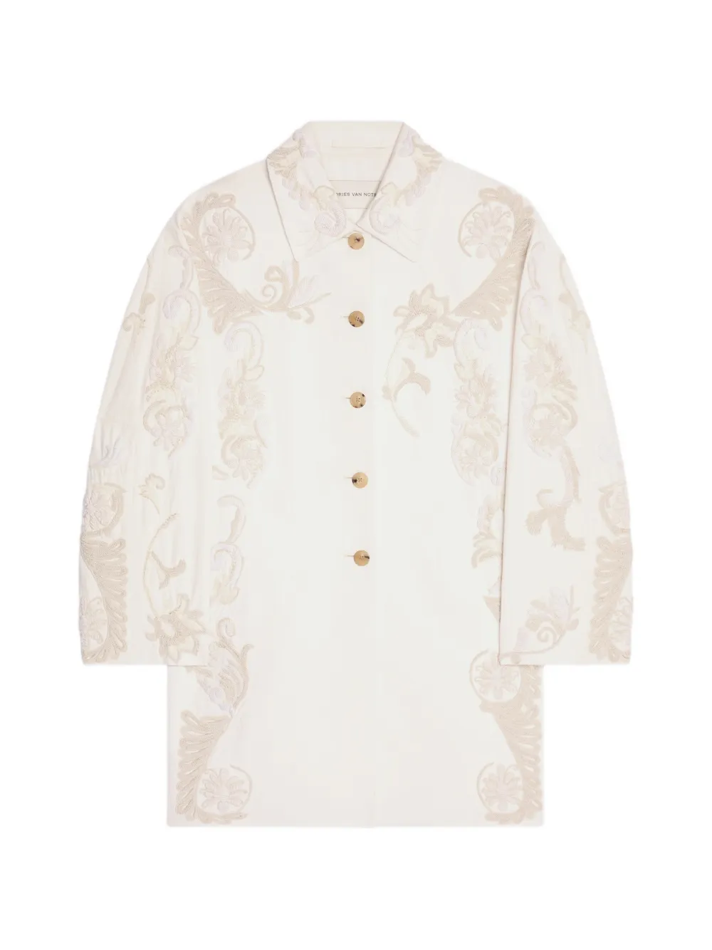 DRIES VAN NOTEN Bestickter Mantel - Weiß