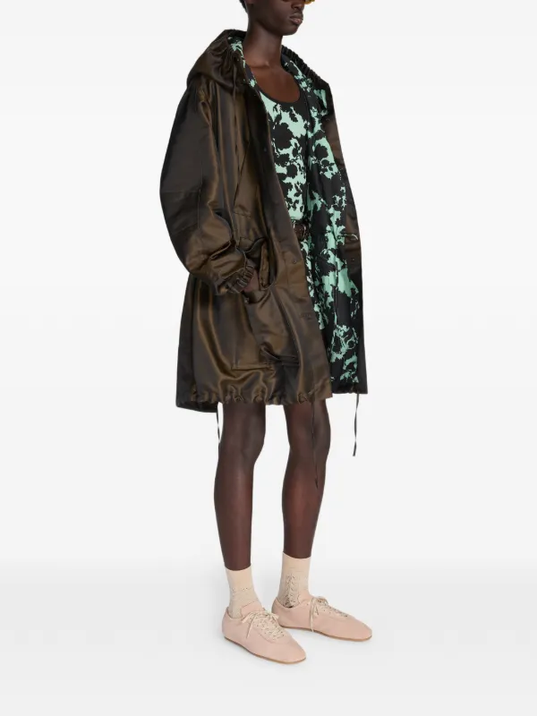 DRIES VAN NOTEN Changeant Hooded Parka | Brown | FARFETCH